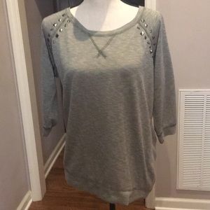 Maurice’s embellished top. Heather olive. Med